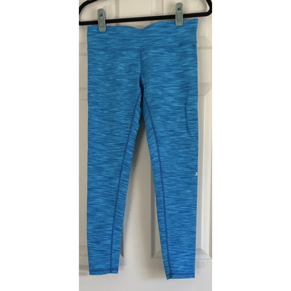 Danskin Women's Striped Ankle Leggings Blue Size M Yoga Gym Athleisure